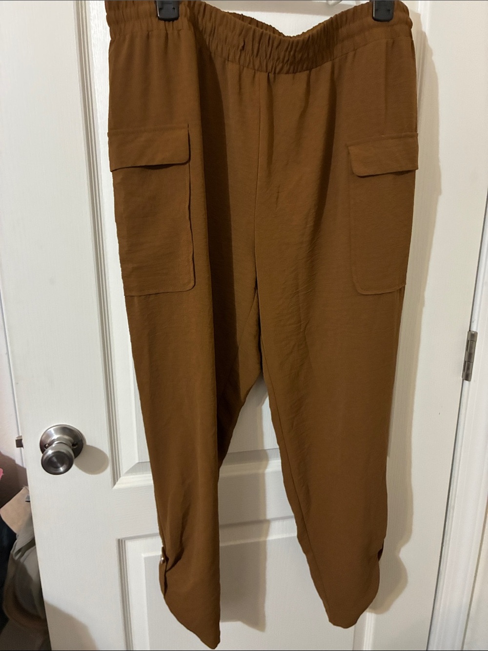 NYC Brown Cargo Jogger Pants with Utility Pockets